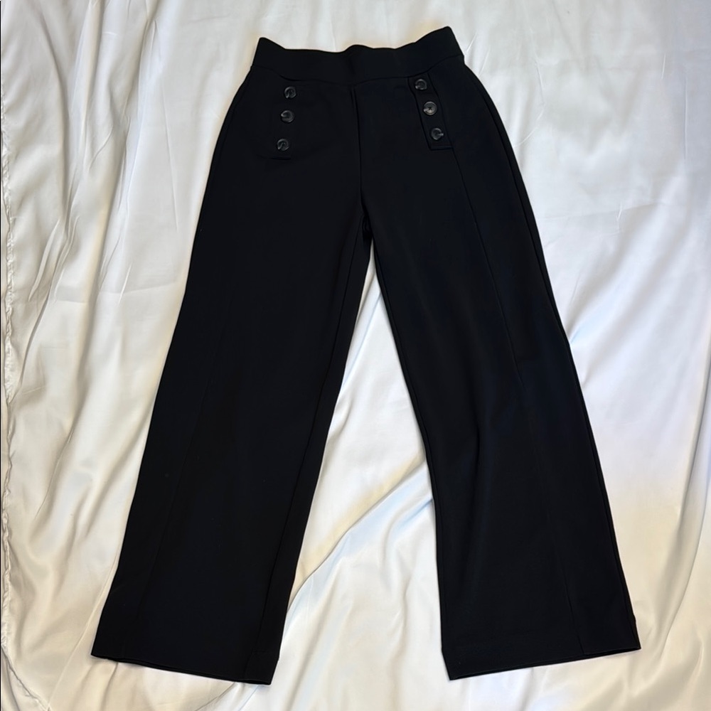 Black Wide-Leg Women's Pants